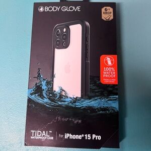 Body Glove Tidal Waterproof Case For iPhone 15 Pro-Black / Clear; NIB
